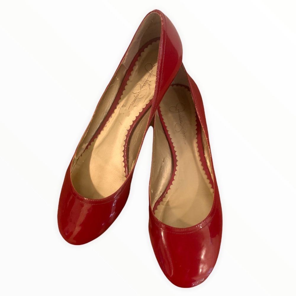 Jessica Simpson Red Patent Leather Flats size 10